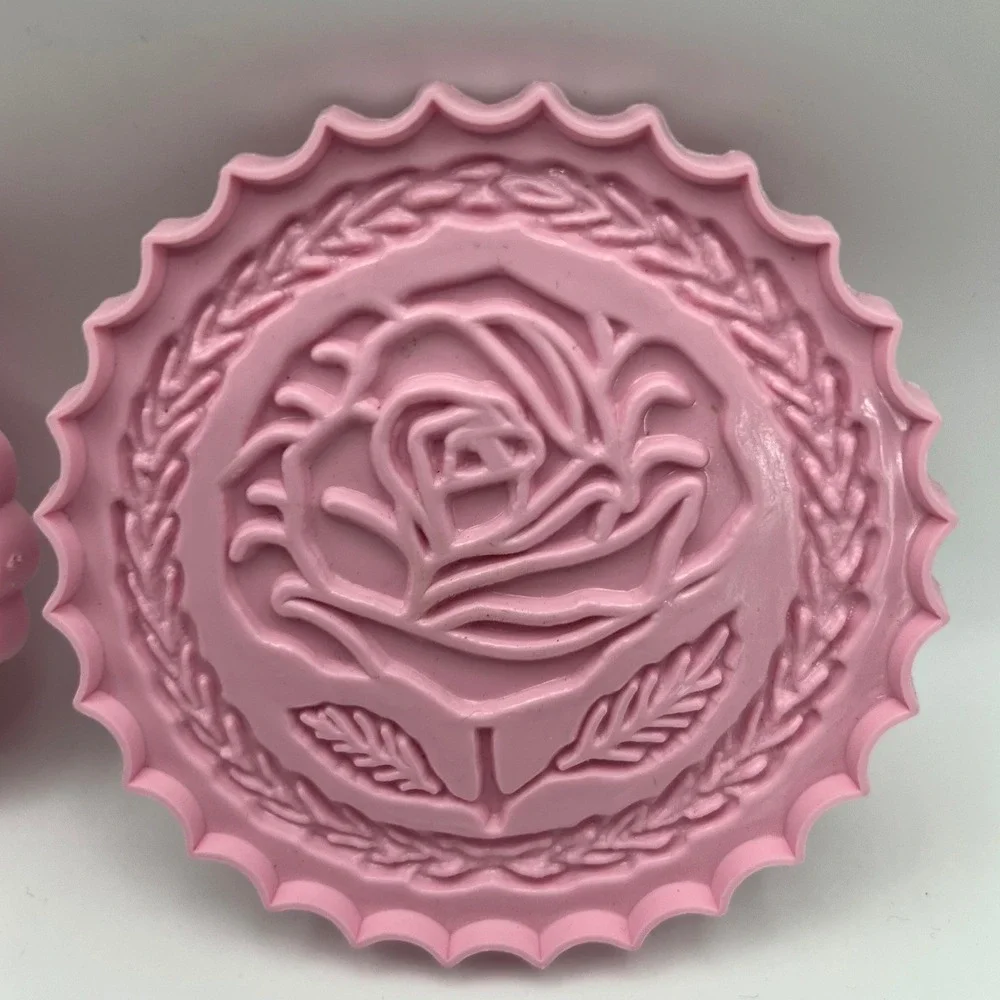 Rose and Swans Pink Press for Butter Cookies Fondant Baking Vtg